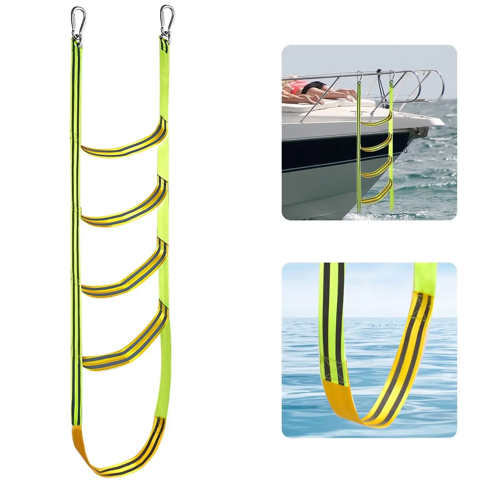 Scaletta per barca Scala per corda per barca Scaletta ausiliaria per corda da imbarco 3/4/5 barca in nylon portatile riutilizzabile