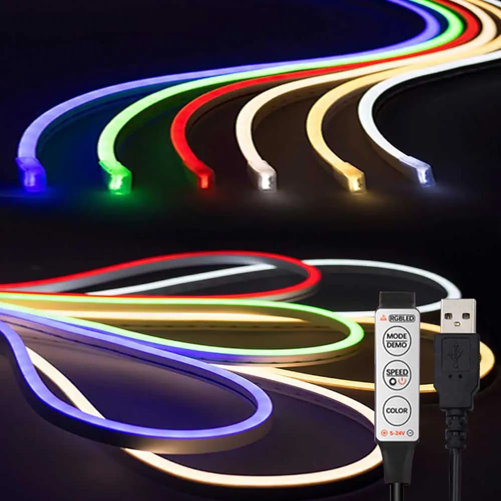 USB HA CONDOTTO LA Luce RGB Neon Strip 1M 2M 3M 4M 5M 5V Nastro Al Neon Per La Decorazione Domestica Luci A LED Decorazione illuminazione SMD3535 72LED/M