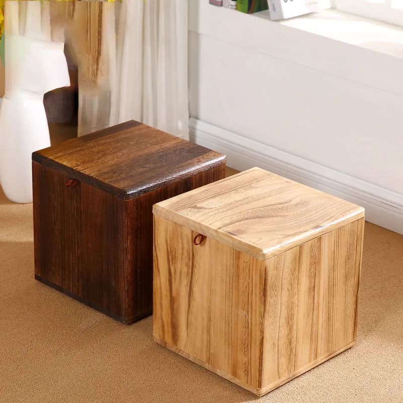 Sgabello portaoggetti in legno Sedile cubo Poggiapiedi Sgabello Cambio scarpe per la casa Sgabelli Contenitore portaoggetti per porta del soggiorno Mobili d'ingresso