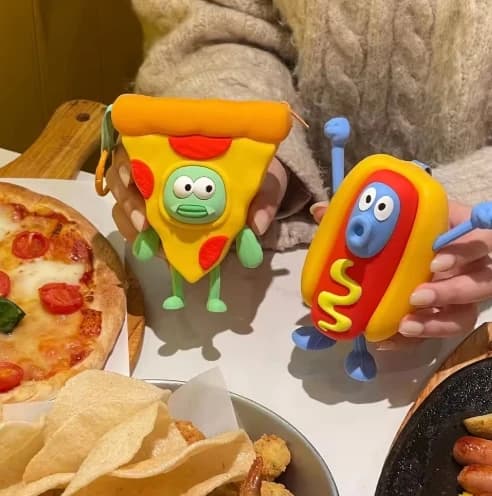 Nuovo Portamonete a Forma di Pizza 2026 Hangyodon Bikini Bottom, Piccolo Portafoglio Cartoon, Borsa Portachiavi con Cerniera, Borsa Porta Monete
