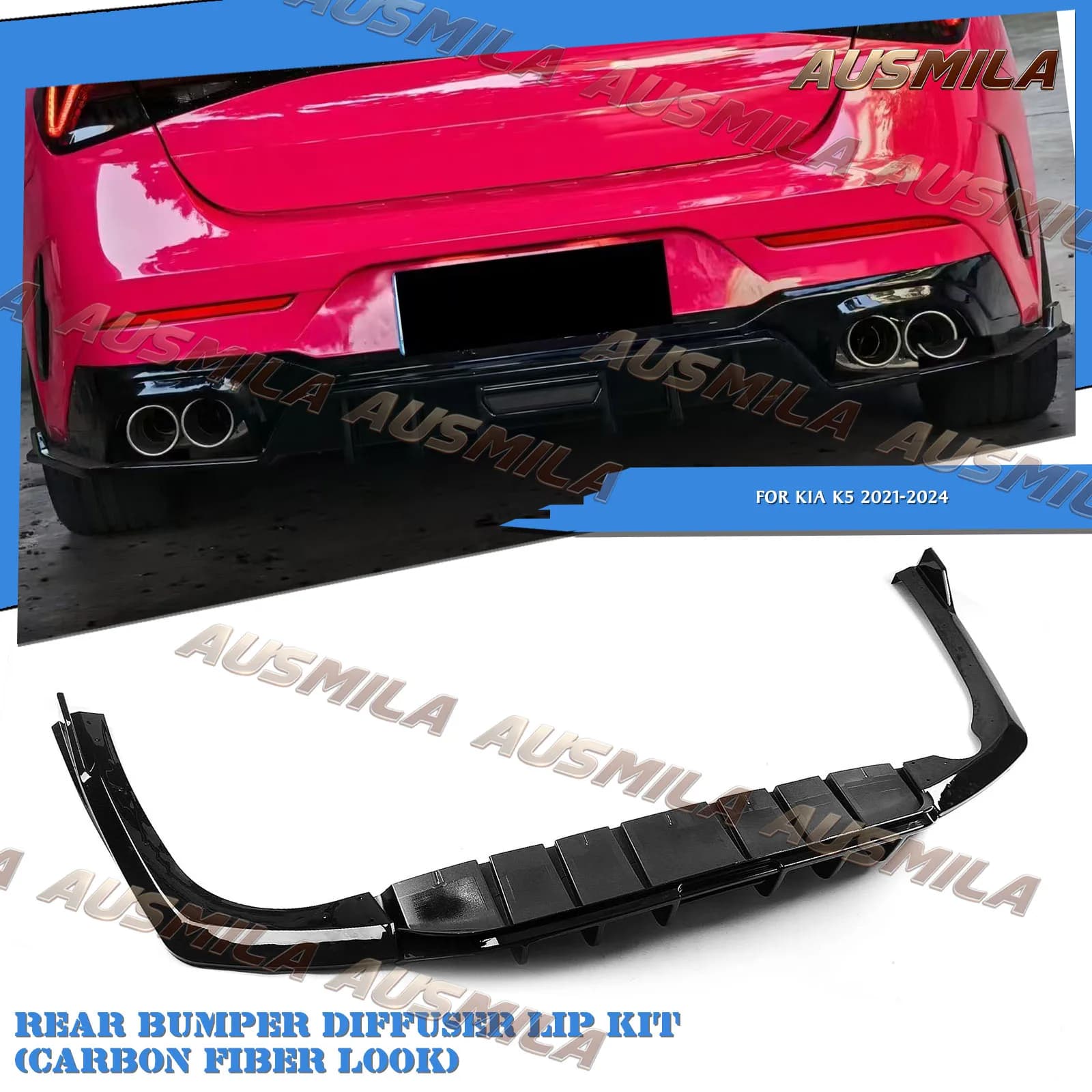 Exterior Rear Bumper Diffuser Spoiler Tail Boot Bracket Lip Boot Surround Lower Splitter Guard Cover For Kia K5 GT-Line 2021-24