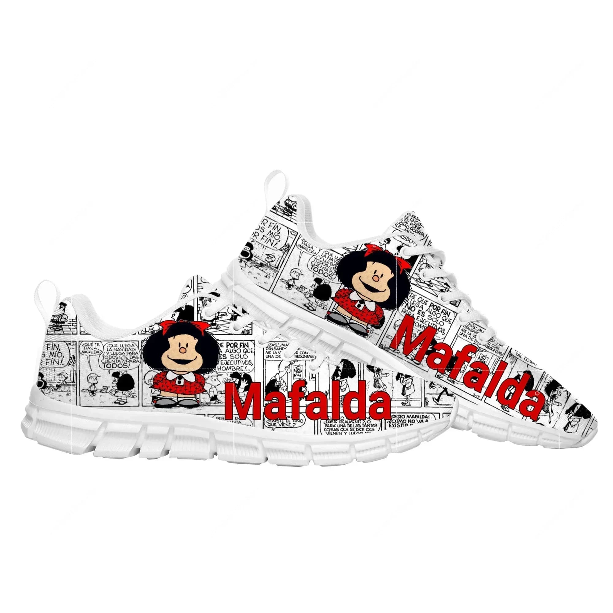 Scarpe sportive personalizzate Hot Cartoom Mafalda, sneakers alla moda per uomo e donna, scarpe su misura per coppie, scarpe personalizzate per uomo e donna