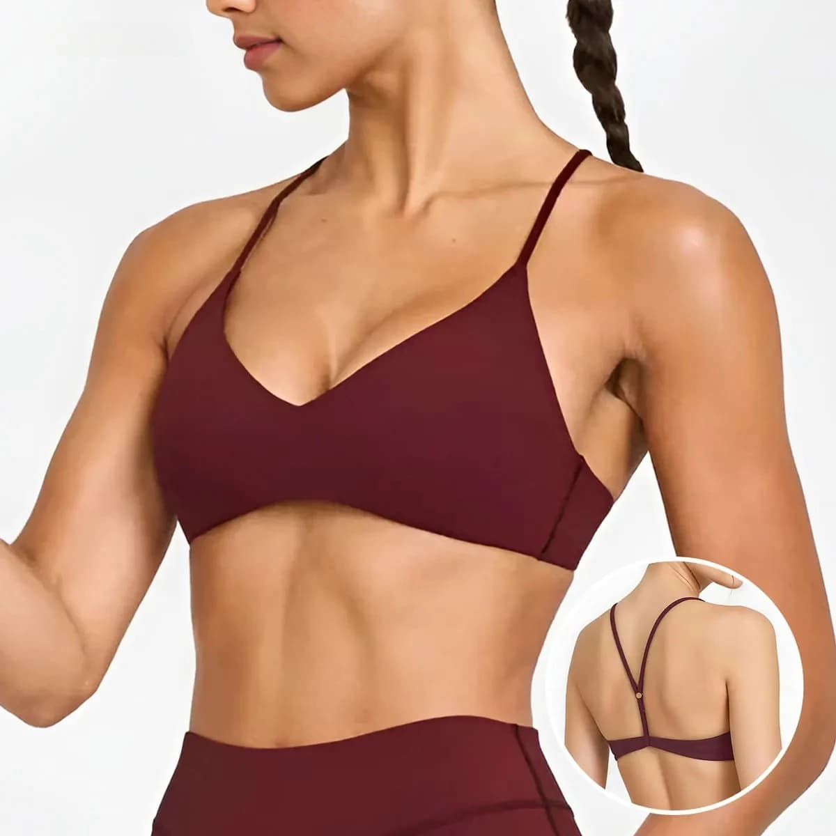 Women Fitness Backless Straps Minimal Bralette Sport Bra High Support Gym Clothes Fitness Underwear Pilates Workout Yoga Top