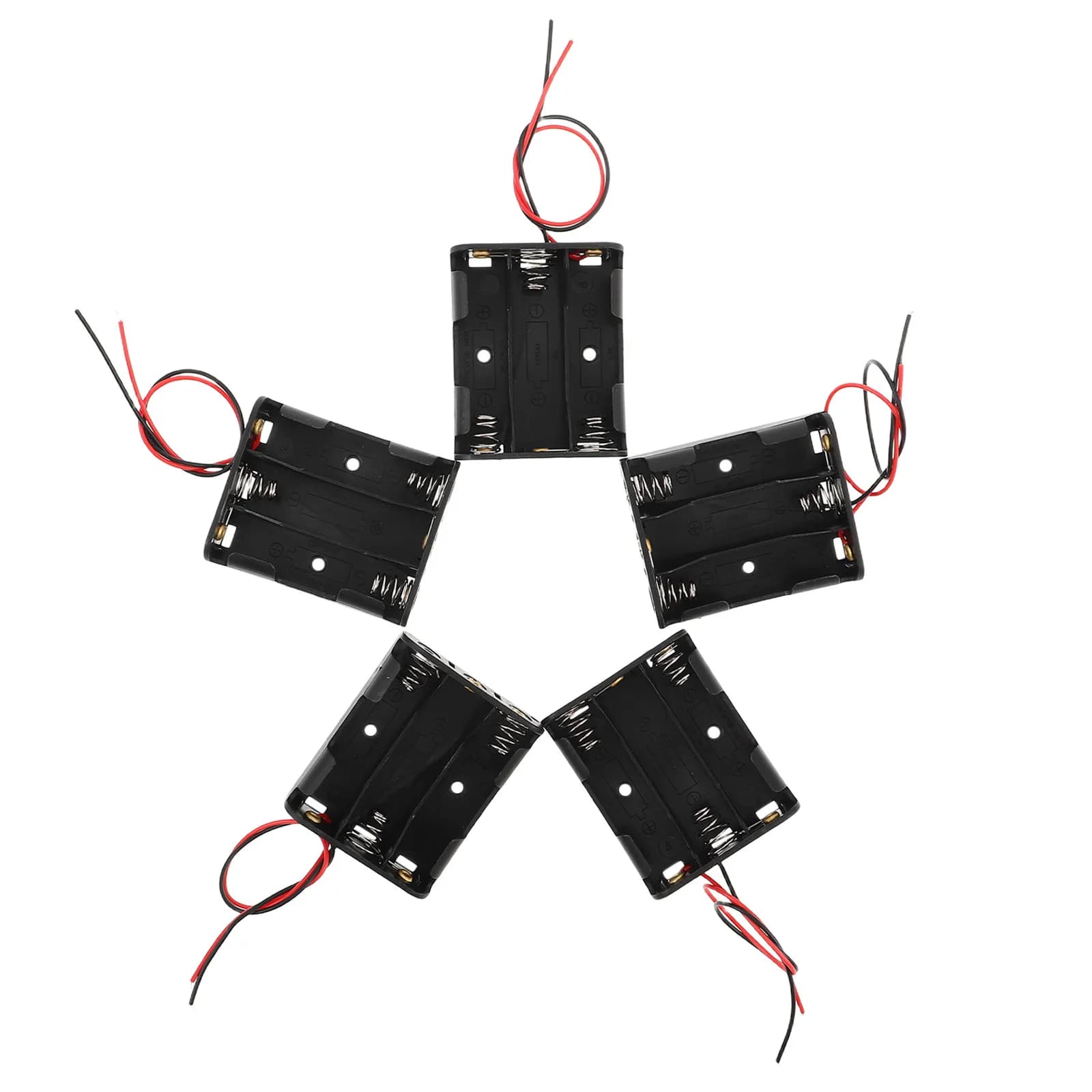 Scatola porta batterie AA da 5 pezzi per auto RC, supporto per batterie a 3 slot con cavi, organizer protettivo compatto per batterie a lunga durata