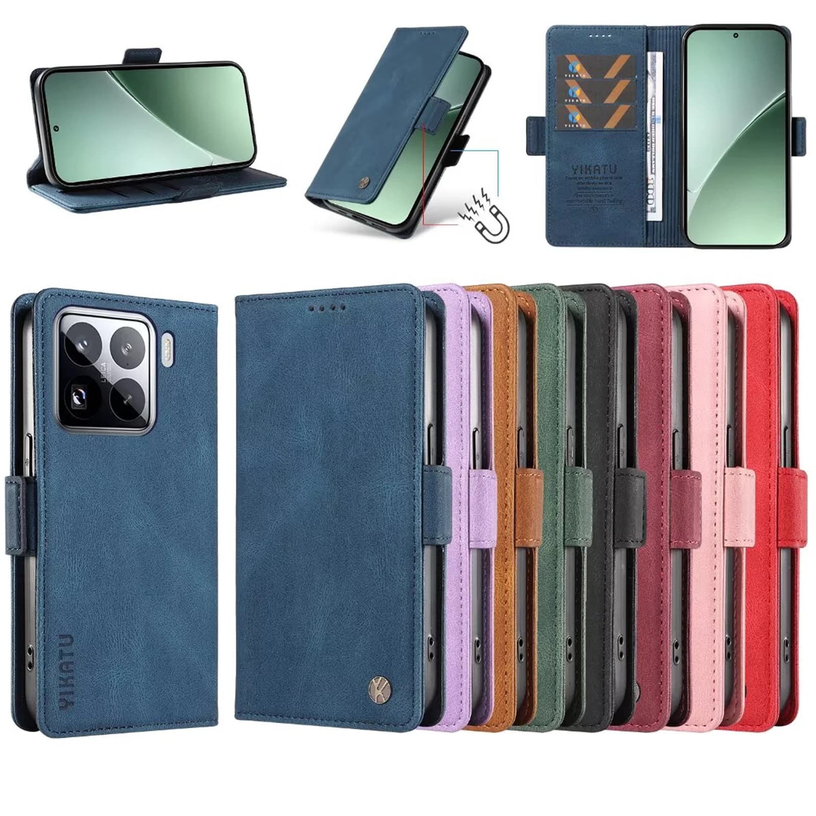 Portafoglio Slot per scheda Flip Custodia in pelle per telefono per Xiaomi Poco X7 Poco X6 Pro 5G X5 X4 GT X3 NFC M7 M6 4G M5S M4 M3 F6 F5 F4 F3 C65