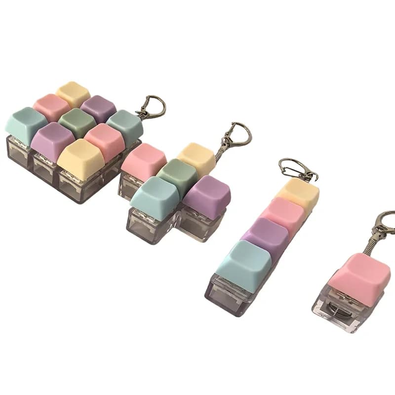 1/4/5/9 Keys Mechanical Keyboard Axis Tester Button Keycap Keychain Keyboard Keychain Toy Finger Keyboard Caps Toy