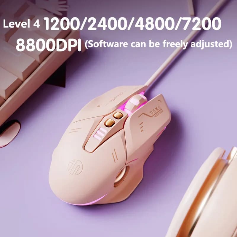 INPHIC W8 Silent Wired Game Mouse Ergonomic Updated Version 800-4000 DPI Suitable for Laptop Office Games Gifts