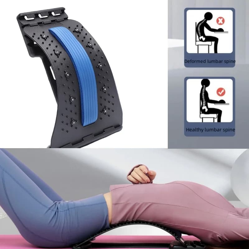 Barella per la schiena per alleviare il dolore alla schiena Massaggiatore regolabile multilivello Vita Collo Fitness Supporto per colonna vertebrale cervicale lombare Sollievo dal dolore