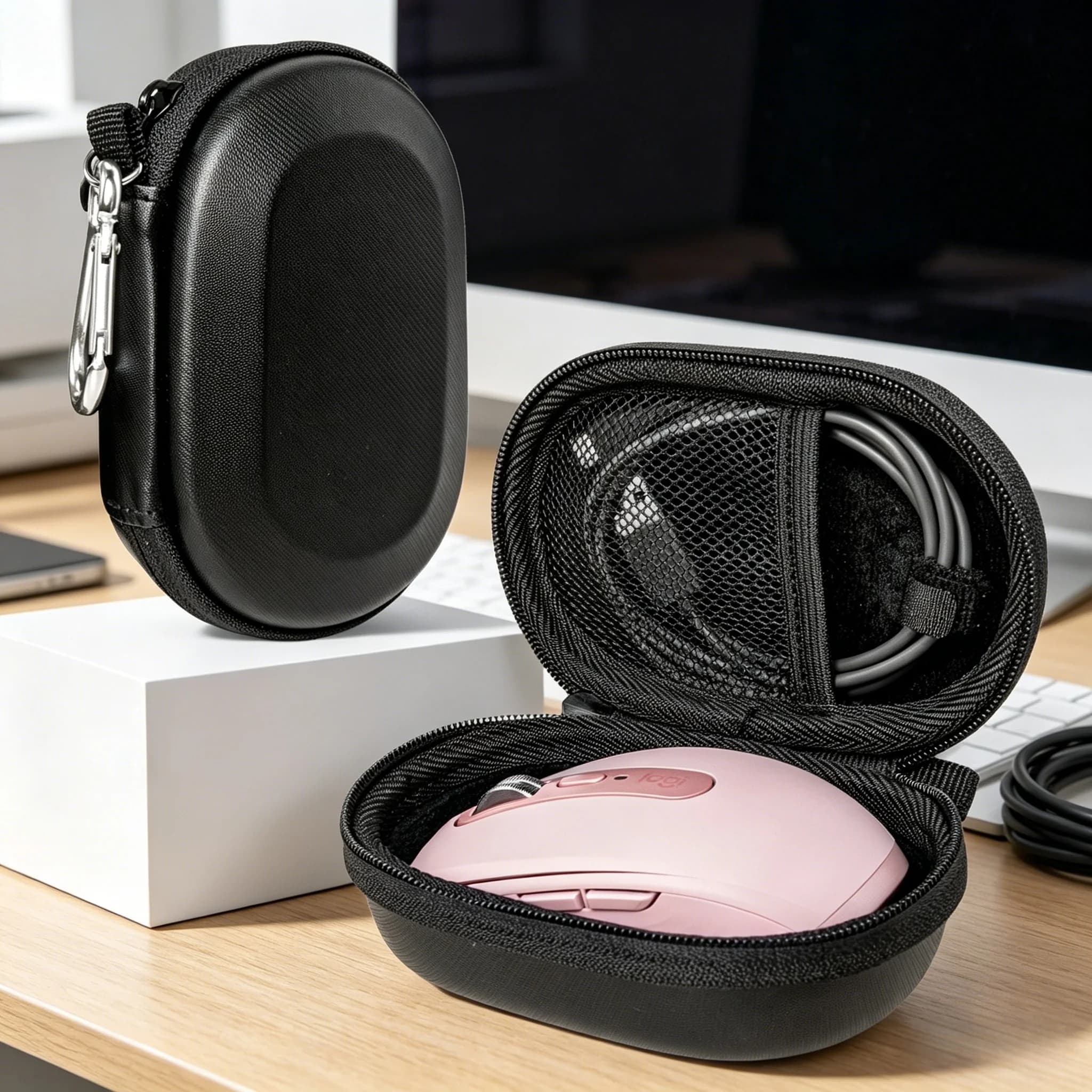 Custodia Protettiva Antiurto per Dispositivi Digitali, Organizer Multifunzione per Cavi, Custodia per Mouse Wireless, Borsa Protettiva per Power Bank e Caricabatterie