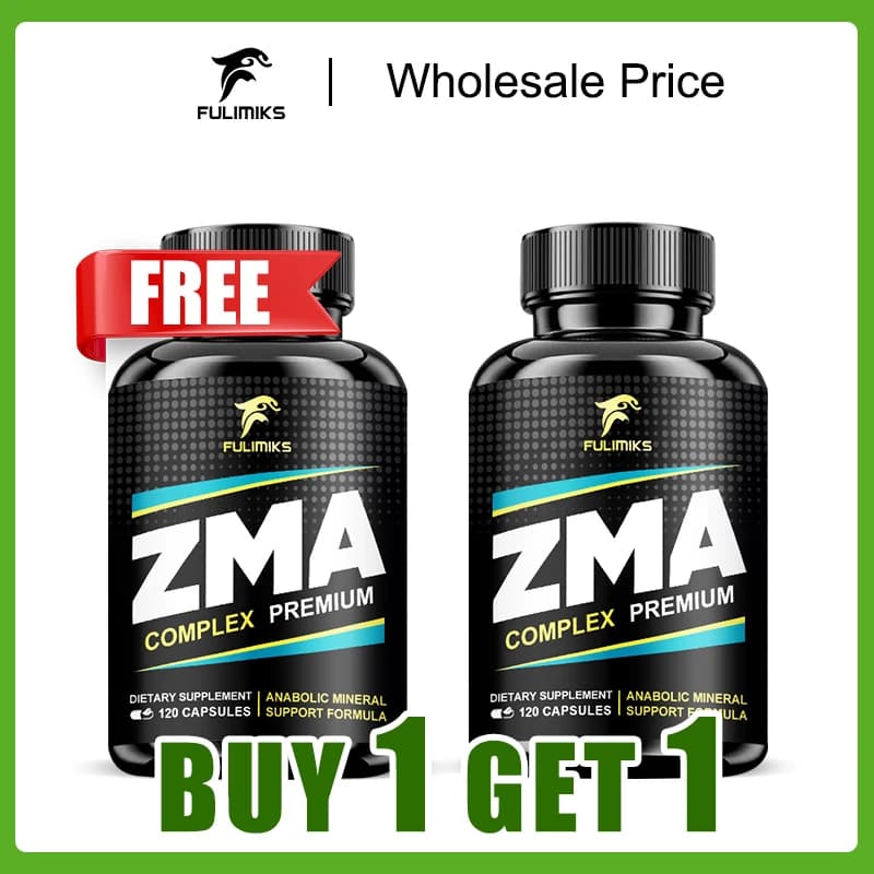Buy 1 and receive 1 free! ZMA supplements in capsules, with magnesium, zinc, vitamin B-6, for the immune system, energy, general health, performance