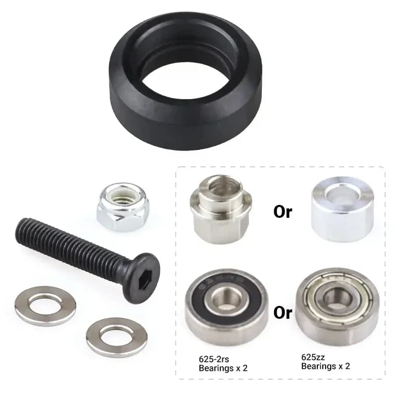 10 PMS Openbuilds CNC Solid V Wheel Parts with V-Slot Aluminum Profile Bearings, Delrin Pulley for 3D Printer Ender3 V2