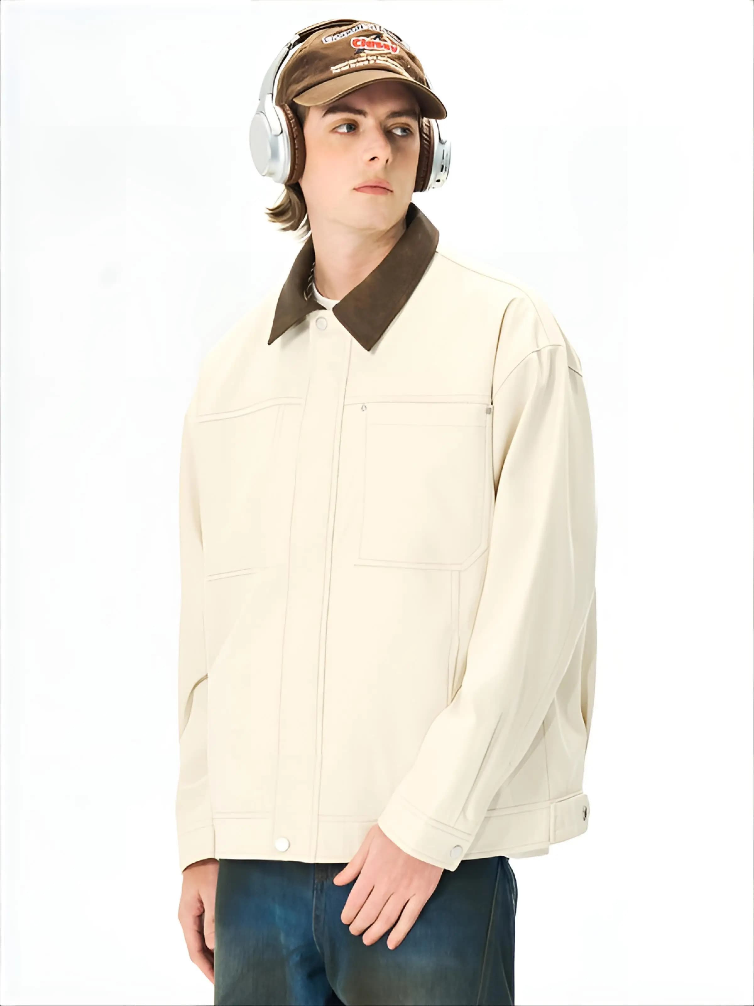 Giacca in Vera Pelliccia da Uomo, Ricamata, Classica, Vintage, Riscaldata, Calda, Originale, Elegante, Invernale, Impermeabile, Stile Cargo