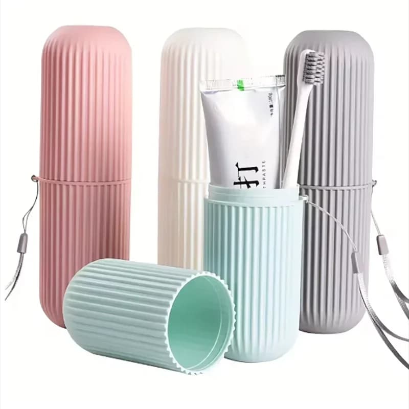 1pc portatile spazzolino tazza bagno dentifricio portaoggetti scatola organizzatore articoli da toeletta da viaggio tazza di stoccaggio nuovo creativo