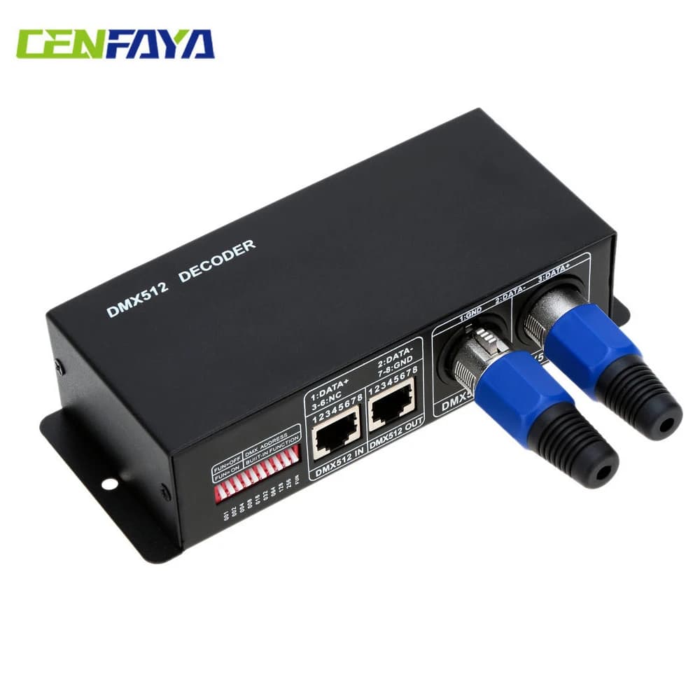 Decodificatore DMX512 a 3 canali Driver controller dimmerabile LED Decodificatore di ingegneria a tensione costante DMX PWM per striscia LED RGB DC12V-24V