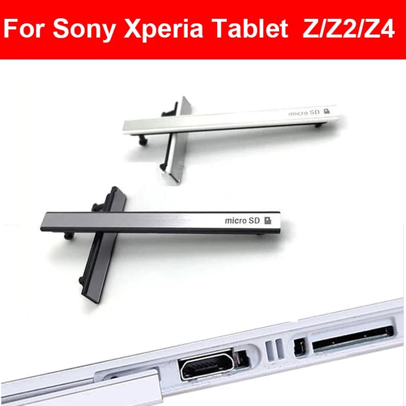 Porta di ricarica USB Spina antipolvere + e schede SIM Coperchio slot porta jack per Sony Xperia Z Z2 Z4 Tablet Parti dock impermeabili antipolvere