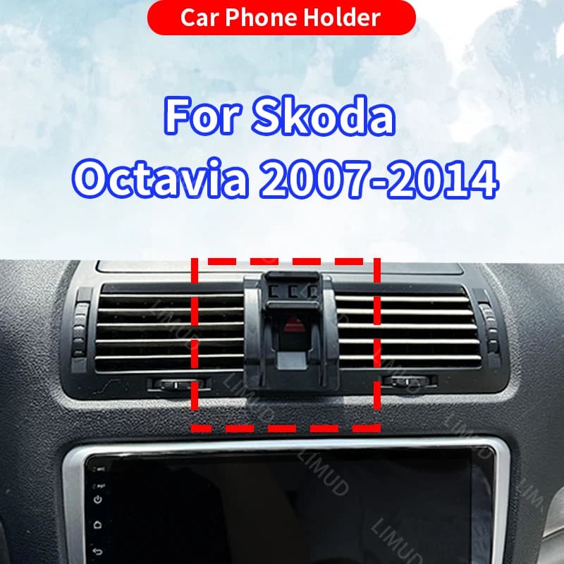 Car Phone Holder For Skoda Octavia 2007-2014 Wireless Charging Dedicated Fixed Base Gravity Bracket Auto Interior Accessories