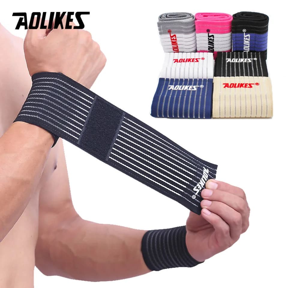 AOLIKES Fascia elastica di supporto per il polso, tutore da polso traspirante avvolgente, cinturino da polso regolabile, tutore per le mani avvolge il polsino traspirante