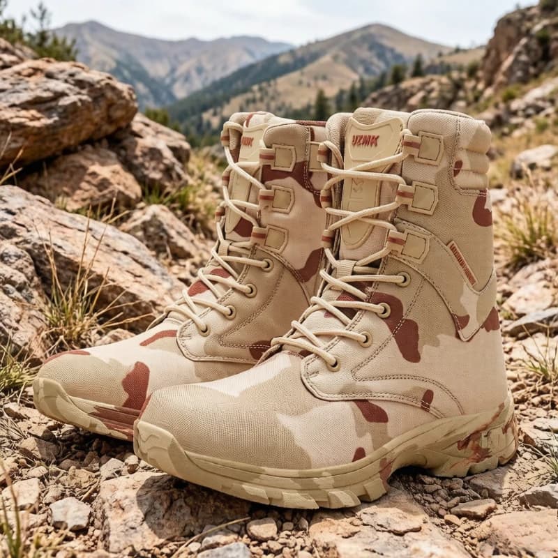 Stivali Tattici Alti da Uomo Impermeabili, Scarpe da Trekking, Stivali da Combattimento per Addestramento sul Campo, Sneakers da Caccia, Stivali da Moto