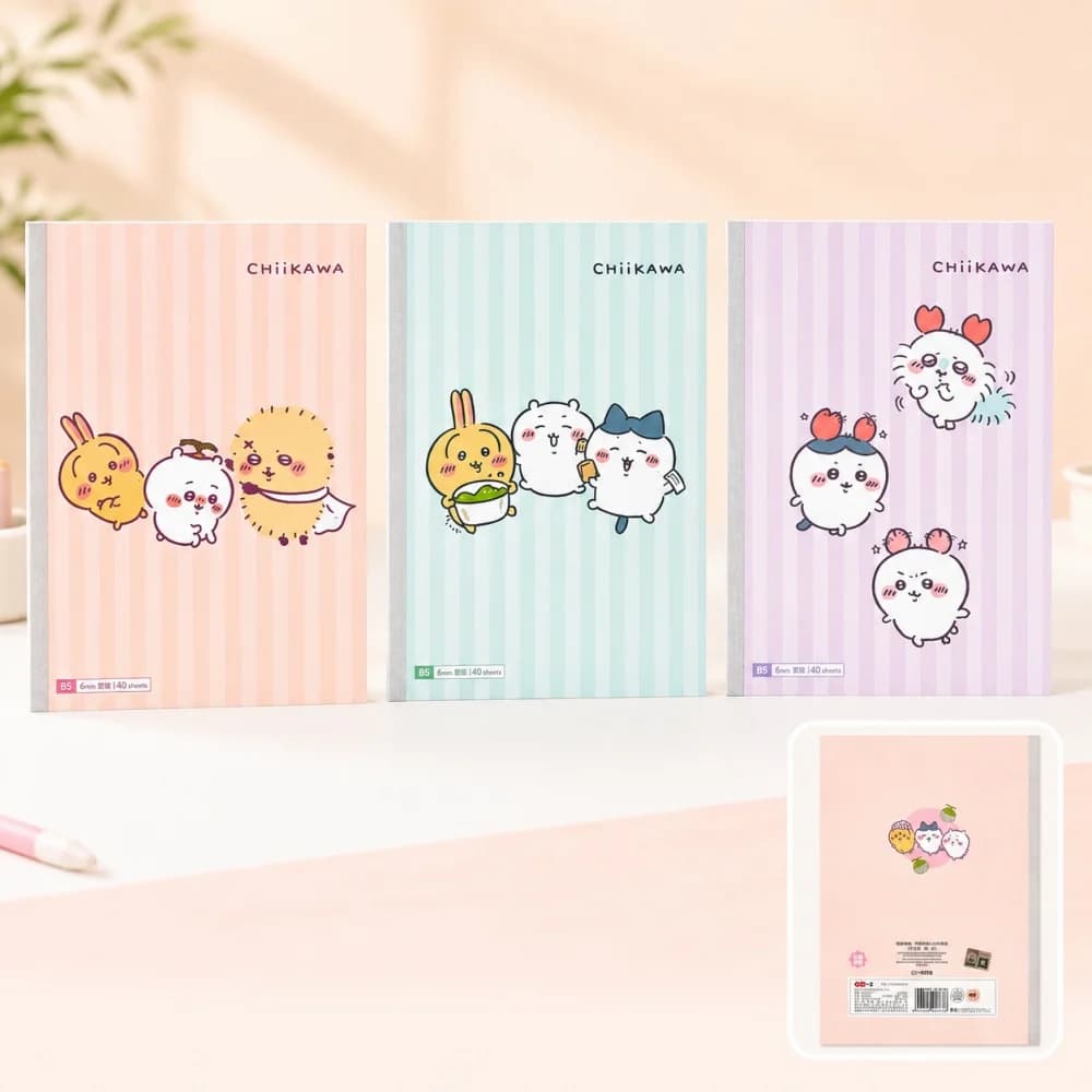 Genuine Chiikawa Usagi Hachiware B5 Lined Notebook 179x252mm Kawaii Writing Journal Study Notes Stationery for Fans Gifts