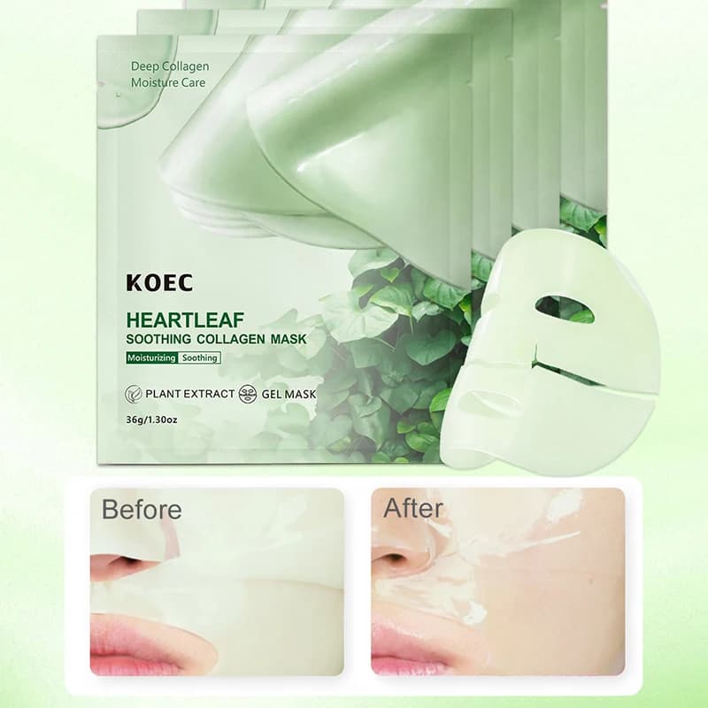 Mask Faced with Niacinamide and Collagen with Rice, Centella Asiatica e Pesca, Rassodante, Illuminante, Hydratante, Reparatrice e Lenitiva per la Cura di Pelle