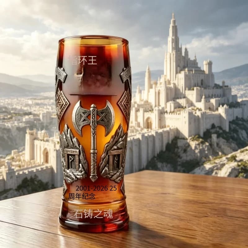 Boccale da Birra in Vetro a Forma di Ascia degli Nani della Terra di Mezzo LOTR per Uso Quotidiano e Feste