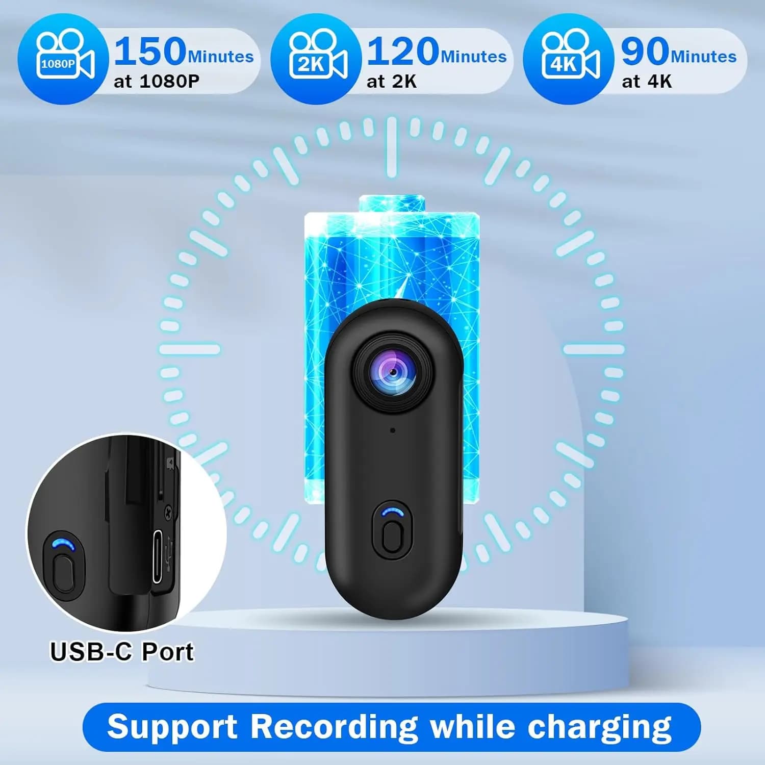 Mini Action Camera 4K 1080P POV Impermeabile Sport Body Cam Wireless WiFi Tasca portatile HD Casco da motociclista Bicicletta da equitazione