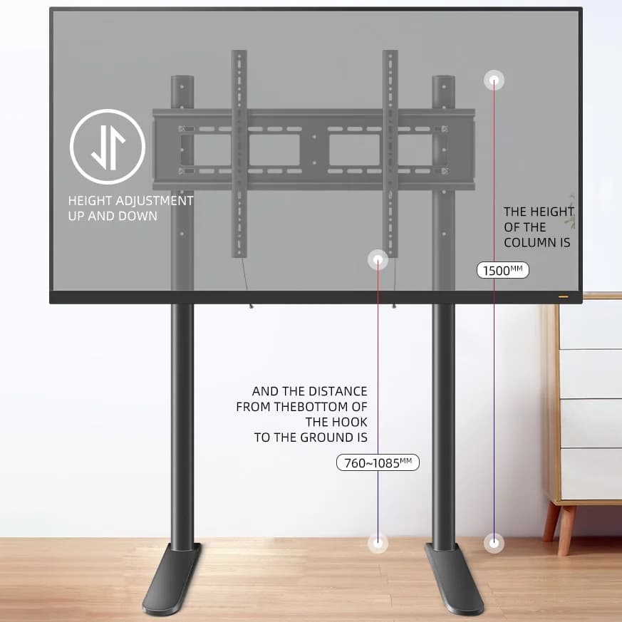 HILLPORT Universal TV Stand Base For 40"-85" Plasma LCD Flat Screen Height Adjustable Monitor Mount Arm Bracket Load Suporte P9