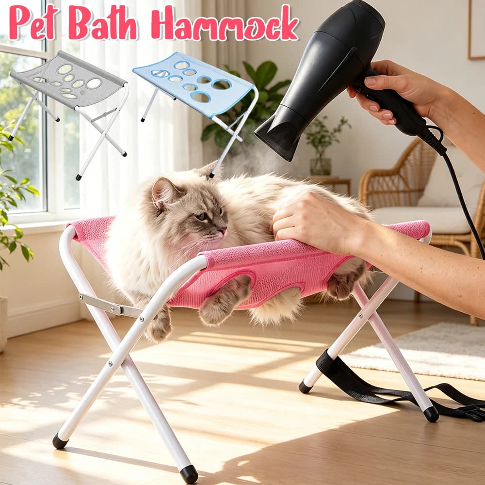 Pet Grooming Hammock Foldable Dog Grooming Table Hammock Helper Hanging Harness Cat Bathing Bed Frame for Picking Ears Home