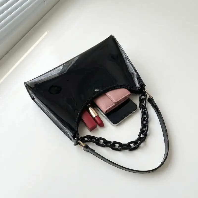 Transparent Gelatina Bag, Fashion Shoulder Bag, Transparent Shoulder Bag, Waterproof Bag, Phone Bag, Lip Bag