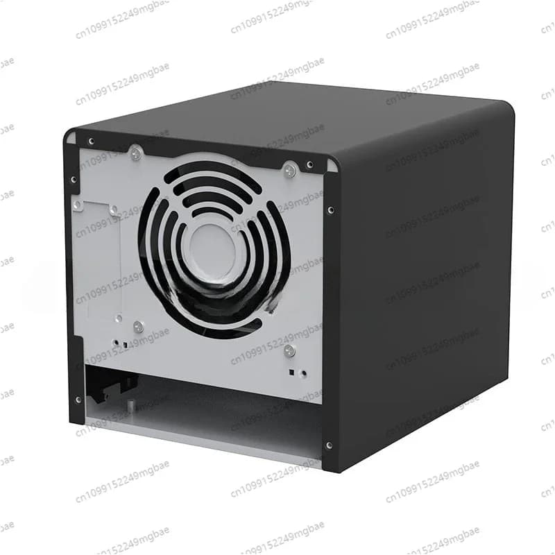 Telaio per computer con pannello in lega di alluminio per server con telaio di archiviazione NAS quadrato nero a 4 dischi