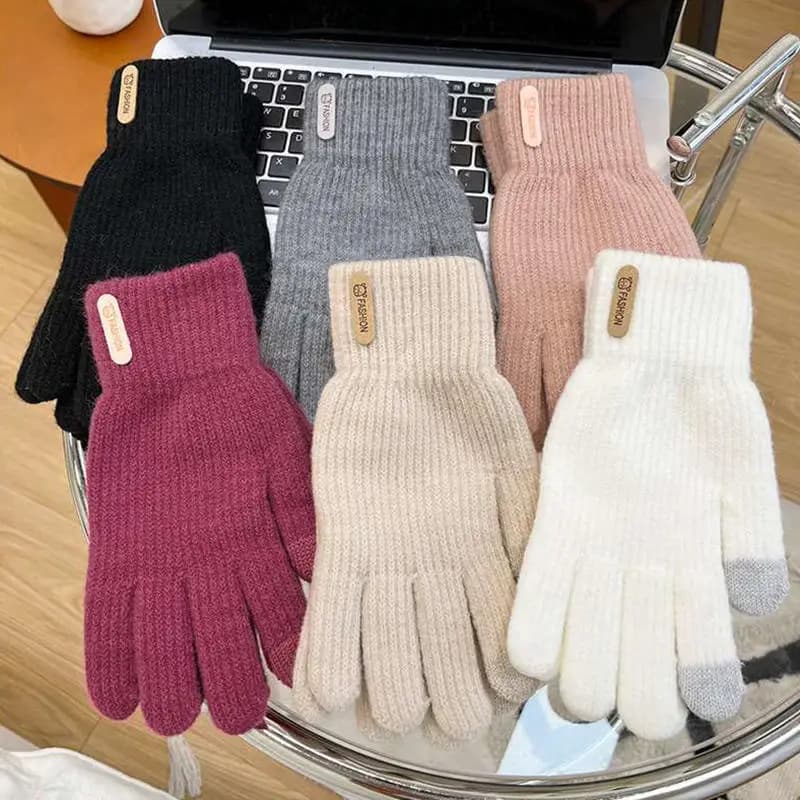 Women's gloves in winter, cotton thickened for heat, cycling yarn in autumn and winter, man and woman for winter insulation