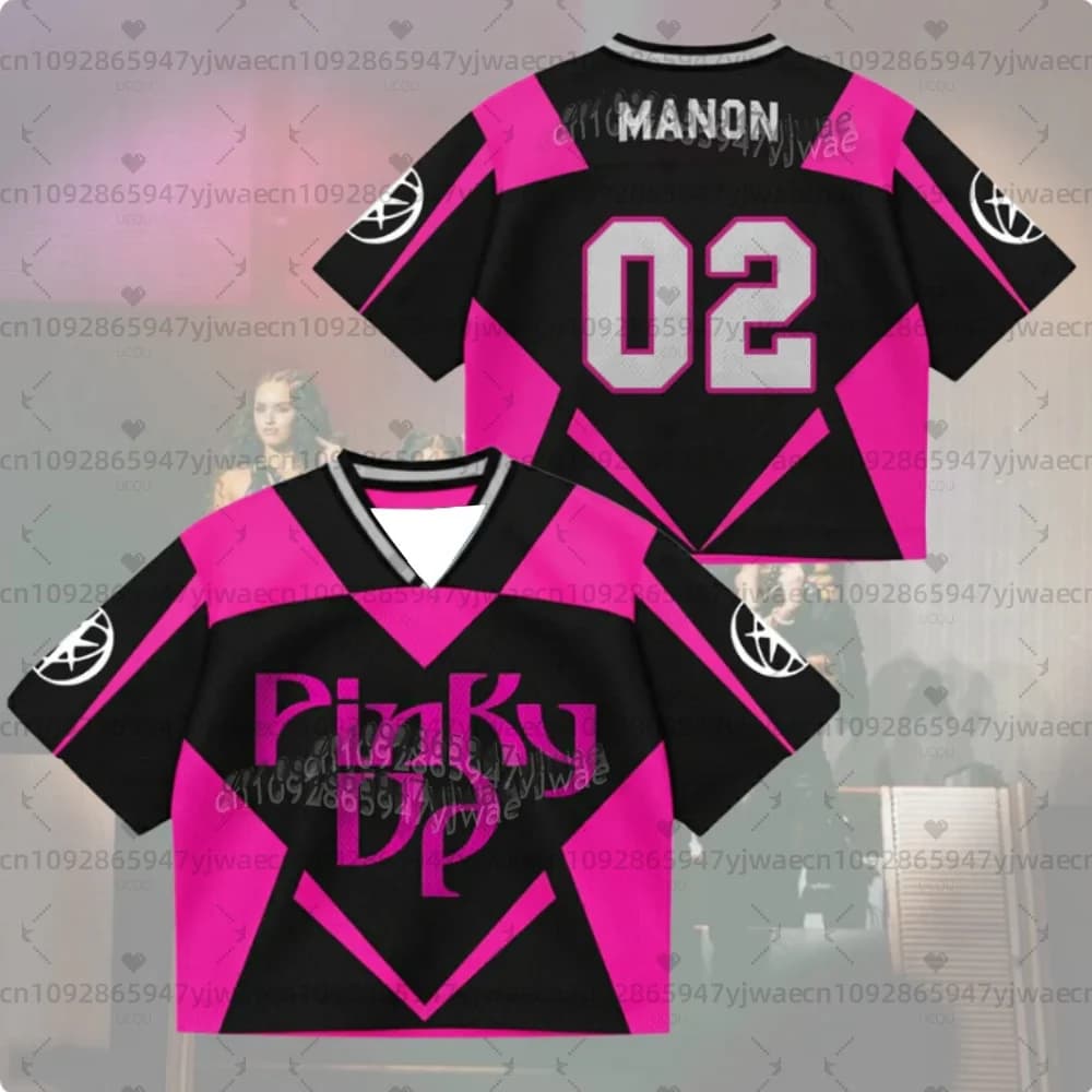 T-shirt Casual Estiva 2026 da Uomo e Donna, Maglia a Maniche Corte con Scollo a V, Stile Pinky Up Katseye Manon Sophia FANS