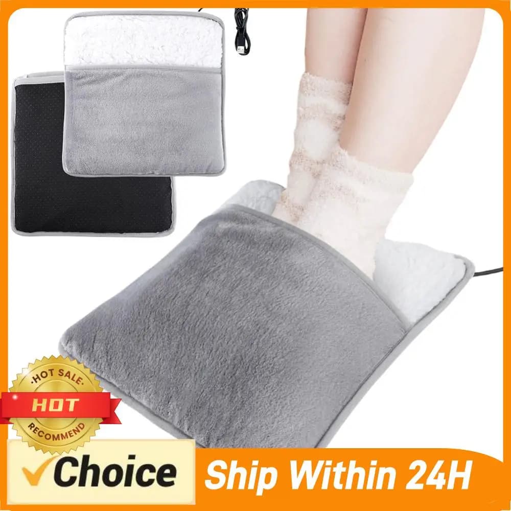 Tappetino Riscaldante Elettrico per Piedi USB, Scaldapiedi a Temperatura Costante, Coperta Termica Morbida in Peluche per Casa, Ufficio, Camera da Letto