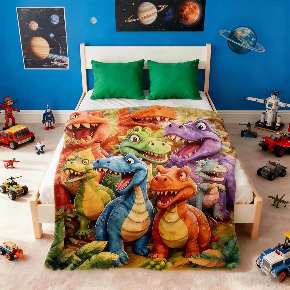 Divertente faccia dinosauro stampa 3D coperta arazzo comoda coperta calda tessuto leggero spedizione veloce lavabile uso domestico