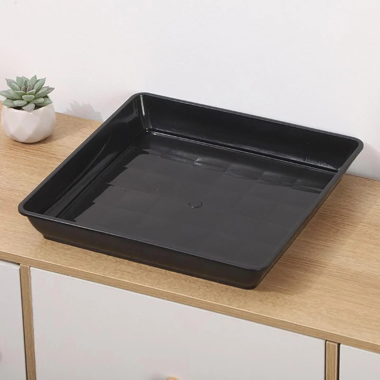2 Pcs Square Plant Saucers Durable Flower Pot Drip Trays Water Collection Dish for Indoor Outdoor Gardening Seeding Germination