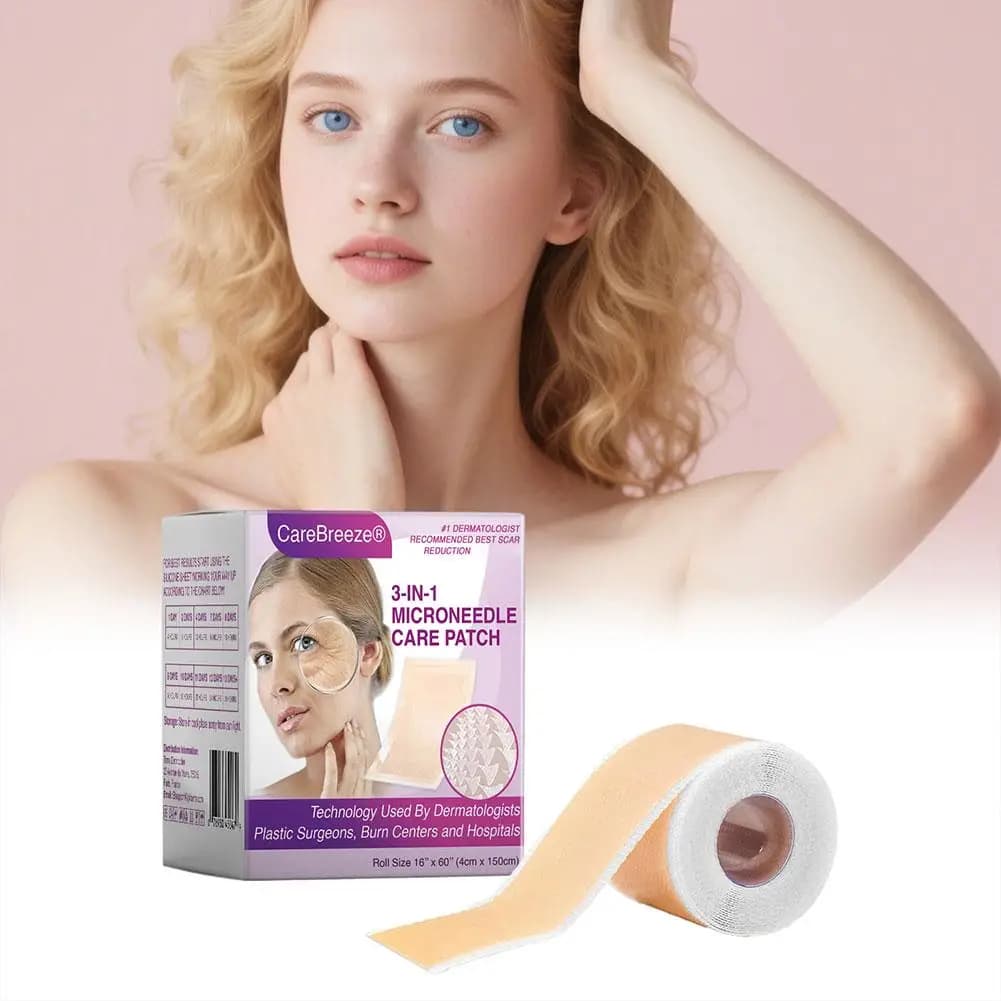 Lonqi CareBreeze Patch Antirughe 3-in-1 con Microaghi, Acido Ialuronico e Collagene, Strisce Micro-Dart per Linee Sottili, Cura della Pelle