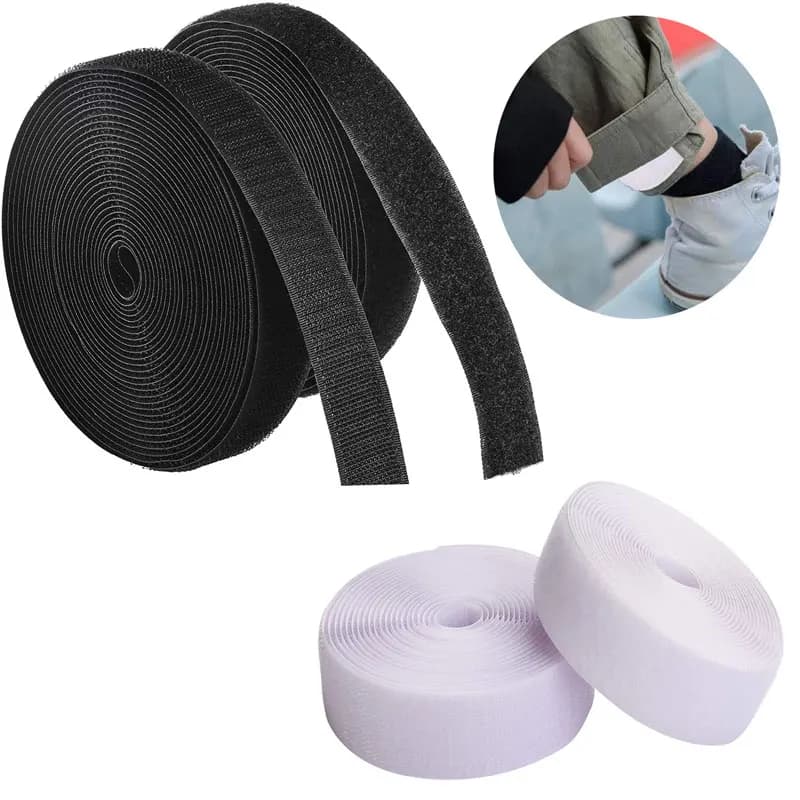1 M/paia 16-50mm Nastro di Fissaggio Nero Bianco Adesivo Nastro Ad Gancio e Anello Nessuna Colla Incastro Fascette Nastro Magico Accessori Per Cucire