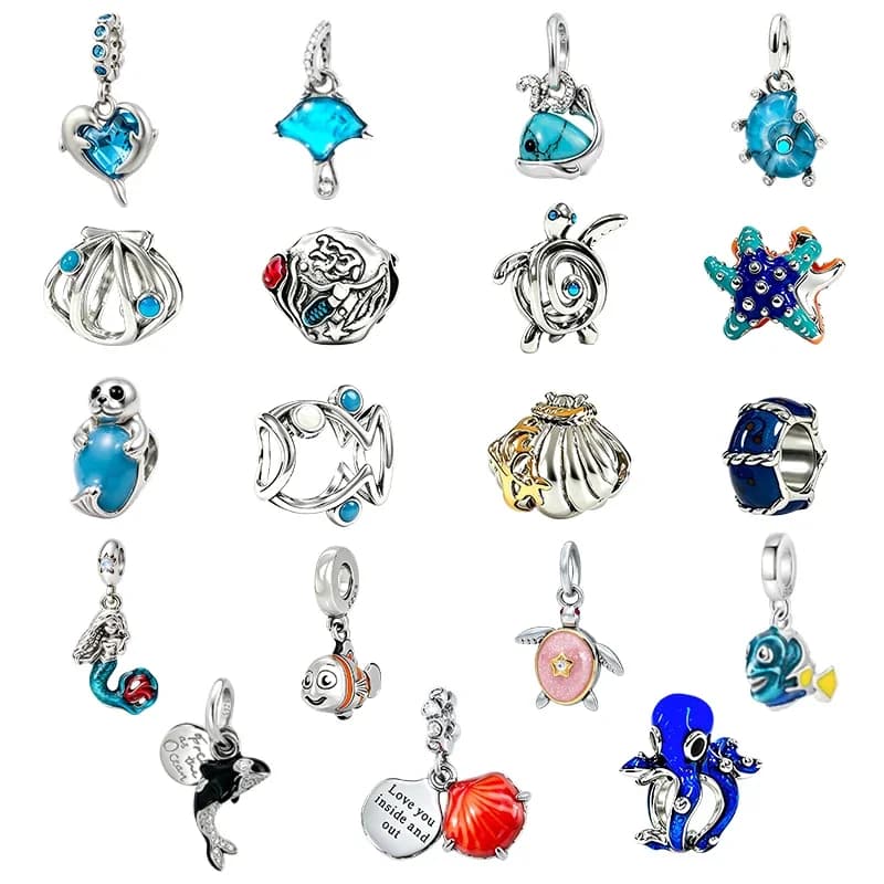 925 Sterling Silver Sea Fish Charms Beads Fit Original Bracelet Bag Keychain Earring Charms Beads Pendant Diy Women Jewelry Gift
