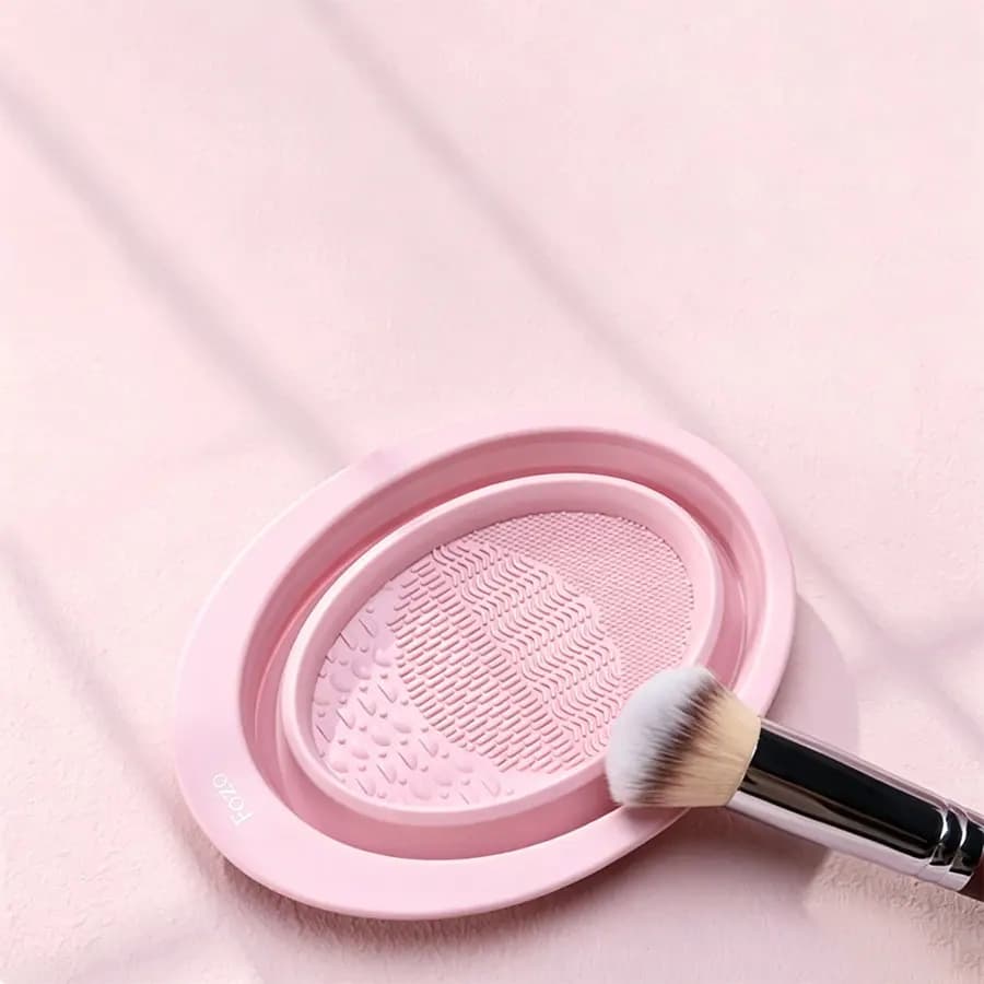 Makeup Brush Cleaner Bowl Silicone Washing Tool Makeup Sponge Cleaning Mat Brush Scrubber Case Cosmetic Brush Washing Accessories
