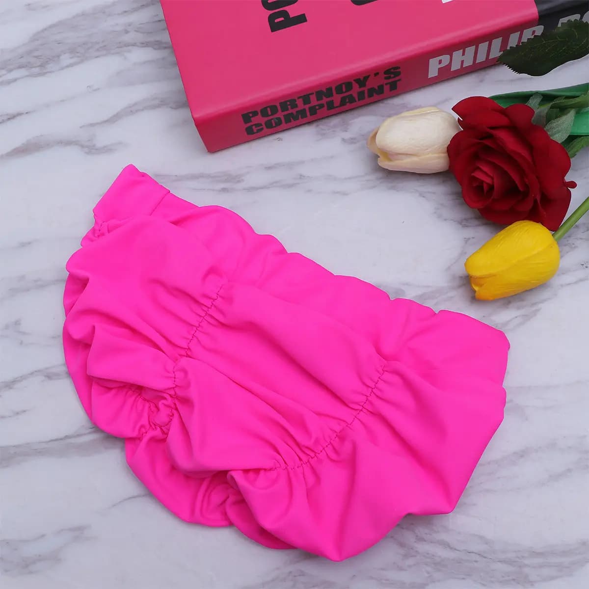 2Pcs Premium Nylon Pleated Swim Cap for Women Waterproof Hair and Ear Protection Smooth Comfortable Beach Pool Summer Accessory