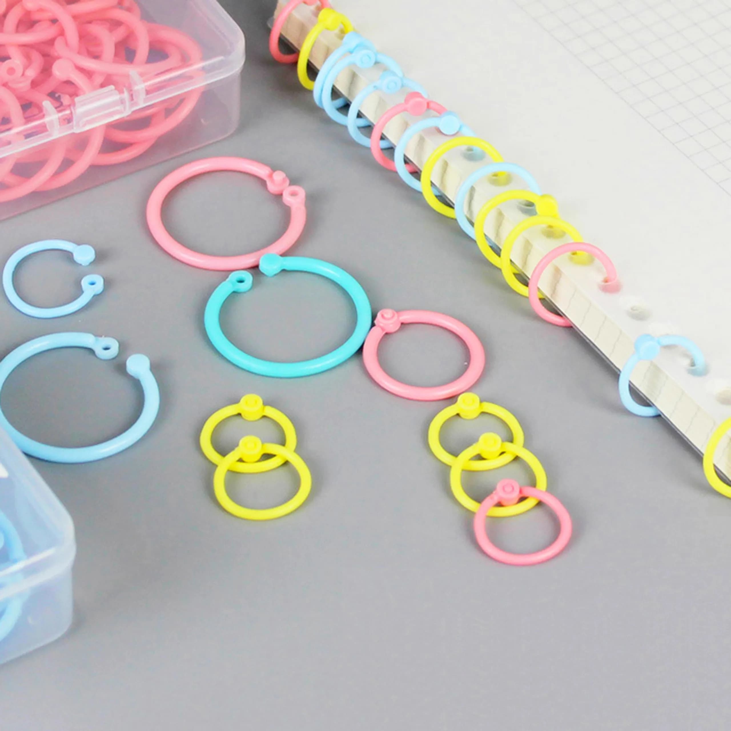 1 scatola di 14/20/25mm Colorato Raccoglitore Ad Anelli Notebook Loose-Copriletto Cerchi Album FAI DA TE Diario Scrapbook Planner Lifelog Ufficio di Rilegatura Forniture