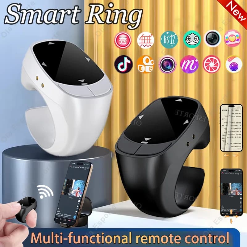 New Smart Ring Multifunctional Rings Remote Control 5.3 BT Page Scrolling Video Fliping Auto-Like, Photos for Smartphone