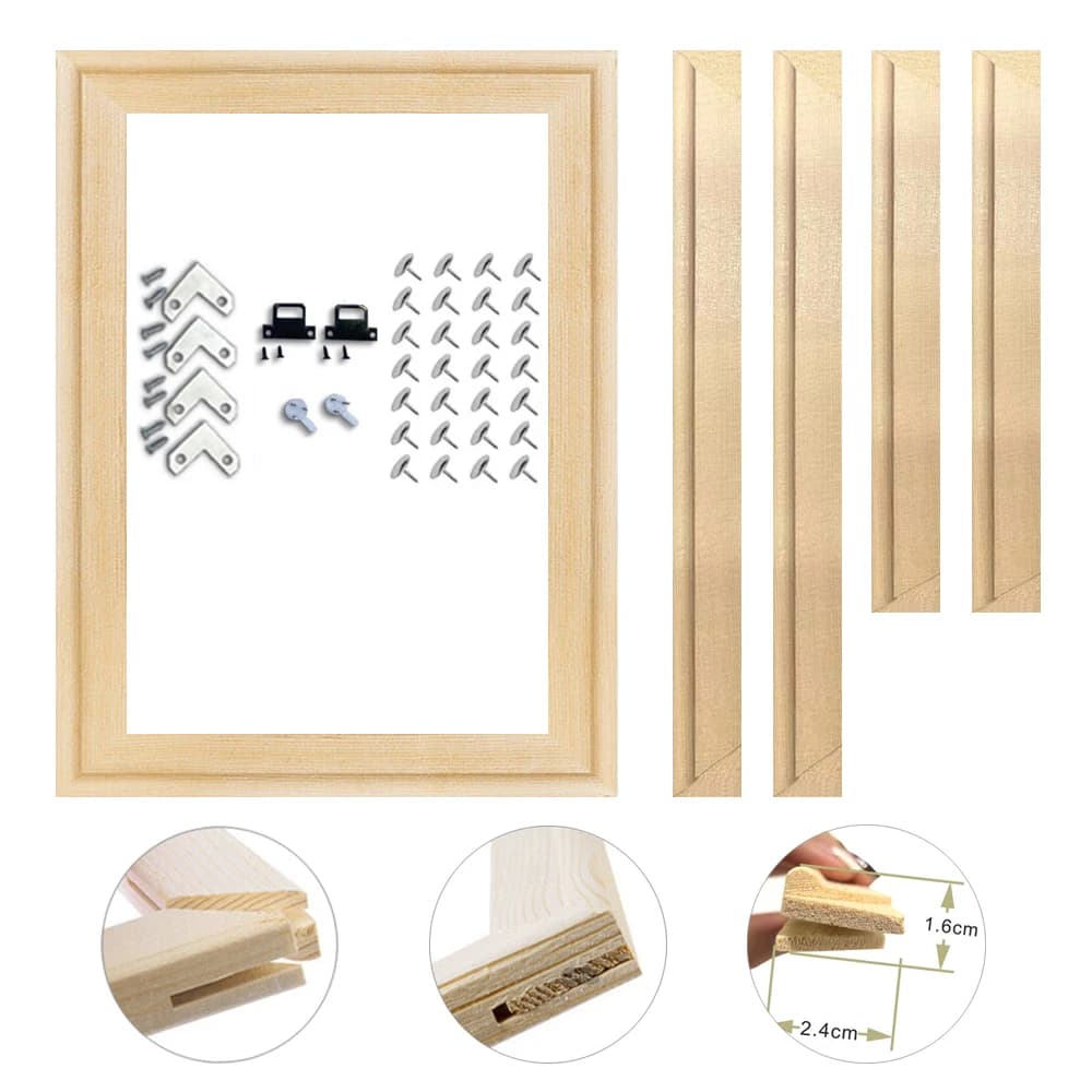 30x40 50x70 70x100cm Frame on Canvas Wooden Frames Wooden Photo Oil Painting Canvas Diamond Painting Frame Wooden Wall Frame