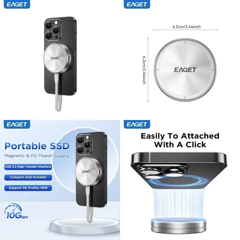 For EAGET M36-2 Portable 1TB 2TB USB3.0 External SSD Hard Drive Magnetic Festplatte For Phone Laptop Corporate Gift For