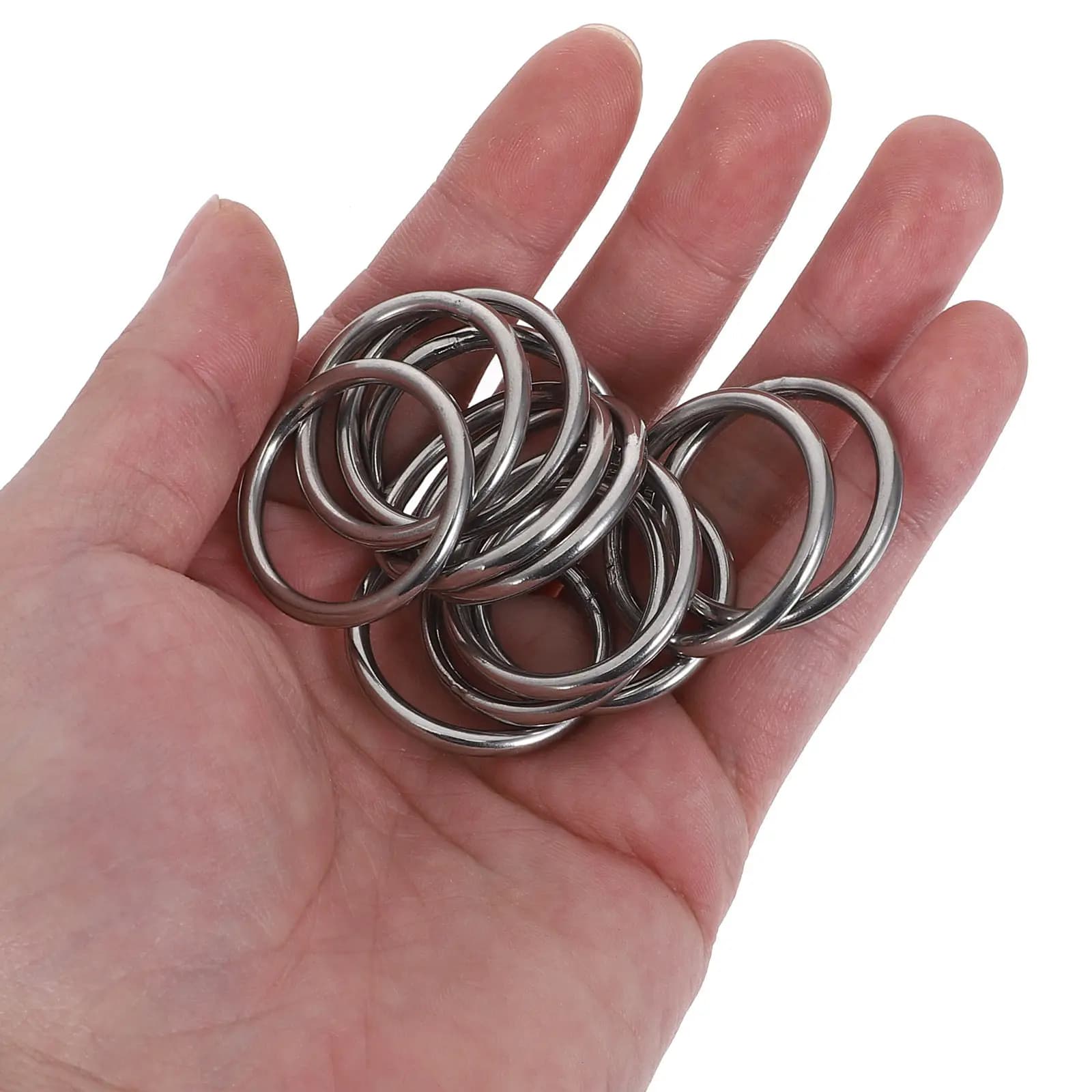 12Pcs Stainless Steel O Rings 24Mm DIY Craft Metal Circles Heavy Duty Outdoor Camping Dog Leash Connector Pet Leash Fastener