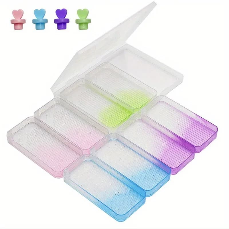 7pcs Gradient Diamond Painting Tray With Storage Box, Beading Storage, Creative Diamond Painting Tools Accessories DIY Art Tool