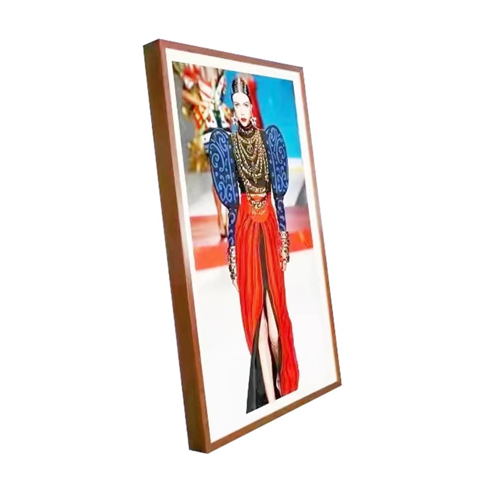 Cornice Digitale NFT da 21.5\", 27\", 32\" con Schermo LCD 2K 4K, Funzione WiFi, Materiale in Legno, Touch Screen, MP3, Orologio, Display per Arte e Musei