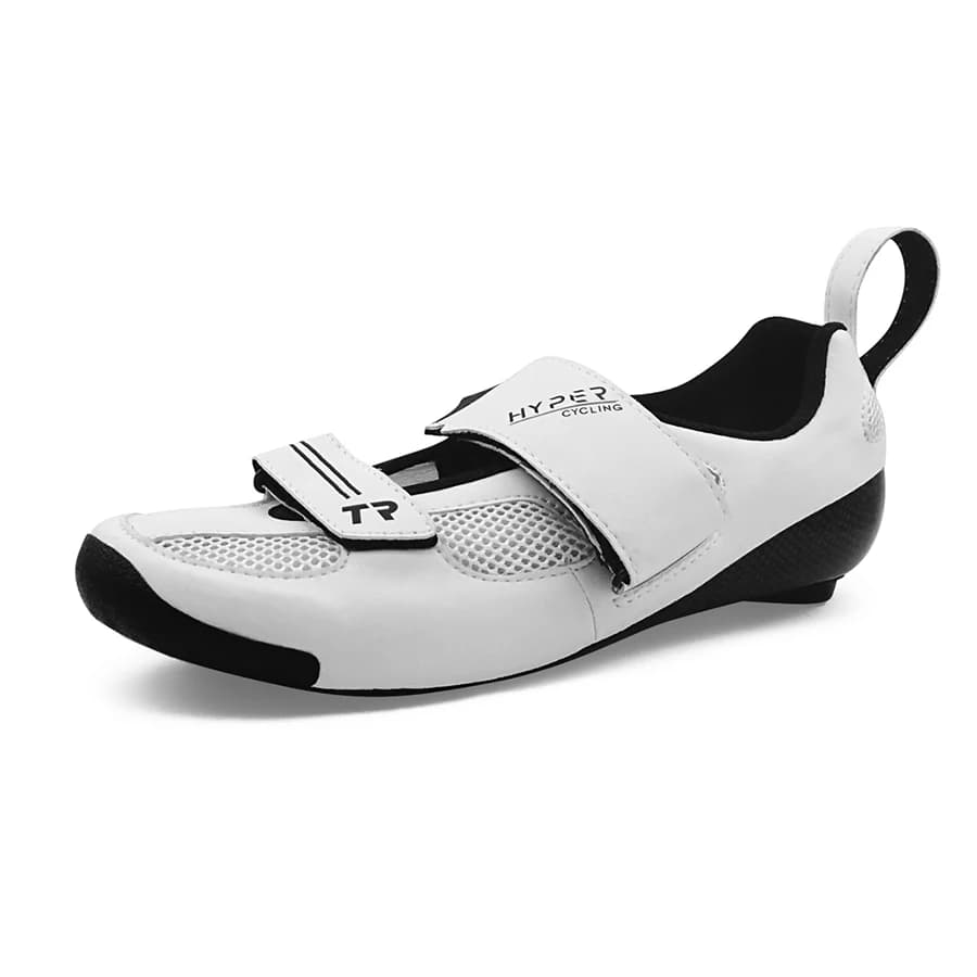 Scarpe da ciclismo originali per triathlon Hyper Scarpe da ginnastica per bici da strada modellabili a caldo in fibra di carbonio con fibbia e lacci Scarpe da bicicletta termoplastiche