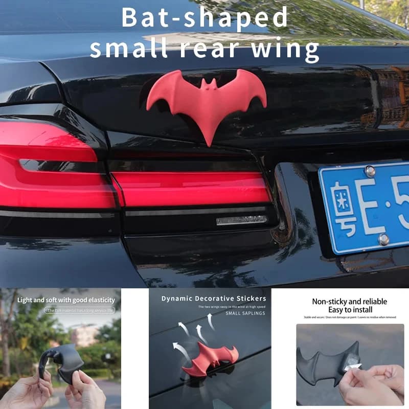 New 3D Bat Car Roof Decoration Helmet Decoration Motorcycle Decor Elasticity EVA Bat Durable Interesting Personalized Universal