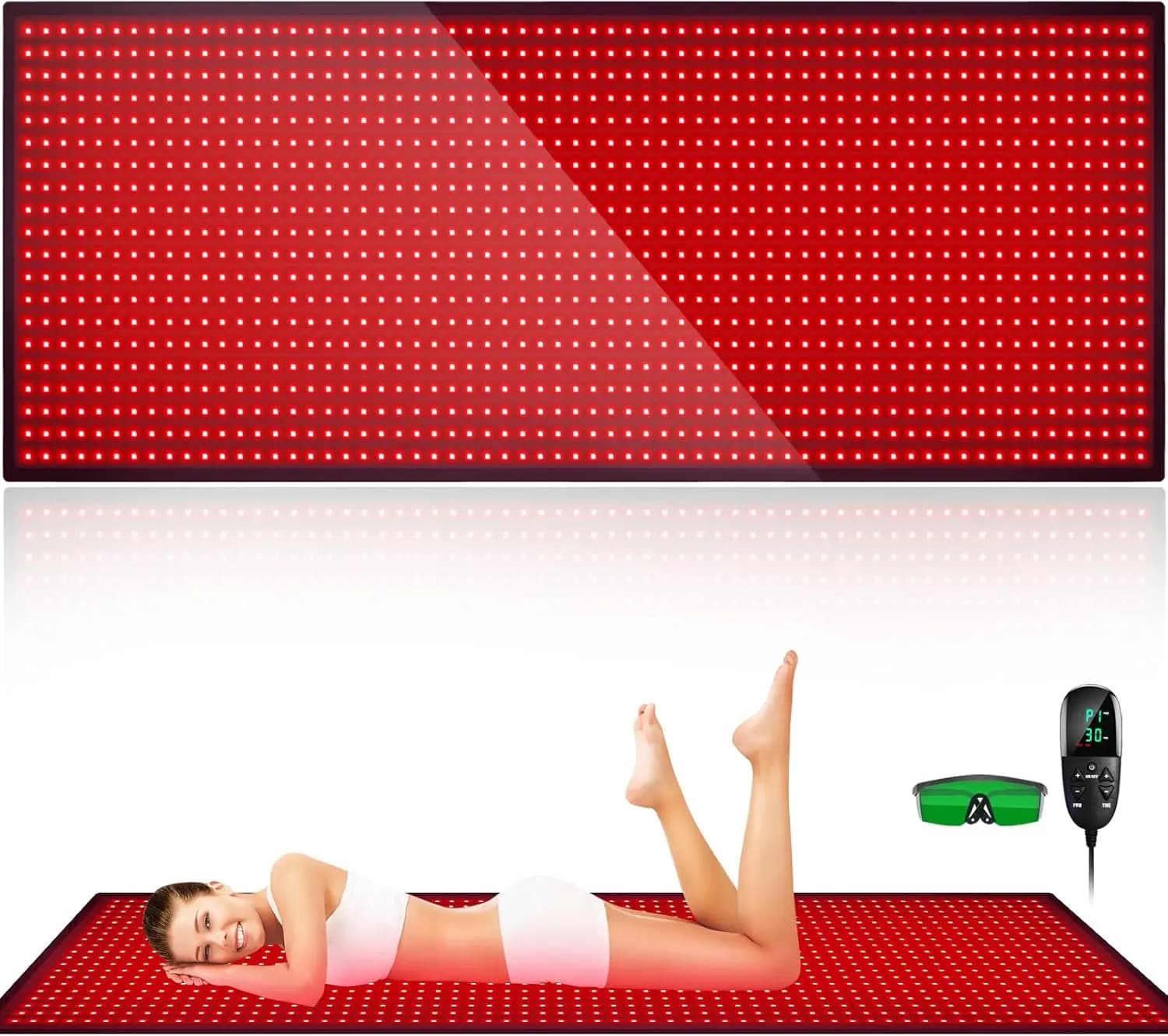 Tappetino per terapia della luce rossa per tutto il corpo, 71 "x 31" Coperta per luce rossa Tappetino riscaldante per terapia della luce a infrarossi Super Large 1280 LED · Vendita calda